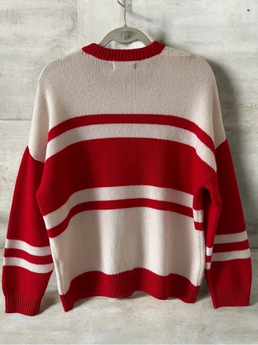 NAADAM Red and Cream 'APRÈS' Crewneck Sweater - Picture 13 of 16